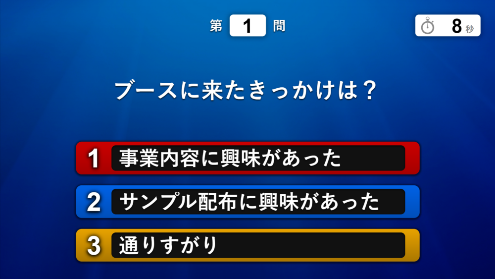 展示会でのアンケート例